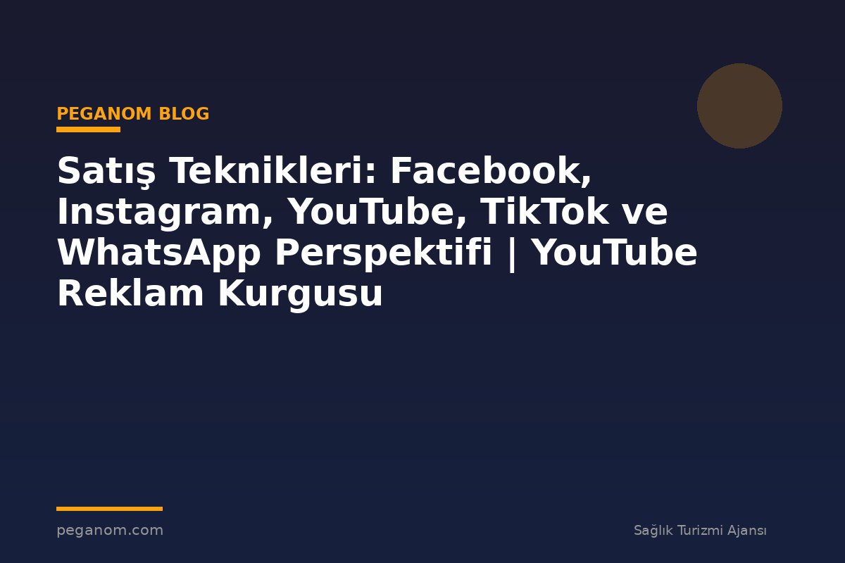 Satış Teknikleri: Facebook, Instagram, YouTube, TikTok ve WhatsApp Perspektifi | YouTube Reklam Kurgusu