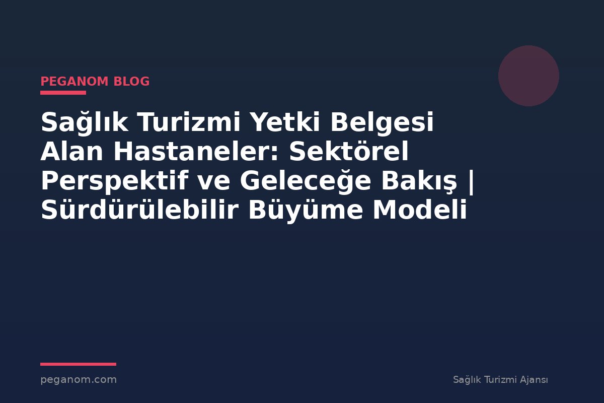 Sağlık Turizmi Yetki Belgesi Alan Hastaneler: Sektörel Perspektif ve Geleceğe Bakış | Sürdürülebilir Büyüme Modeli