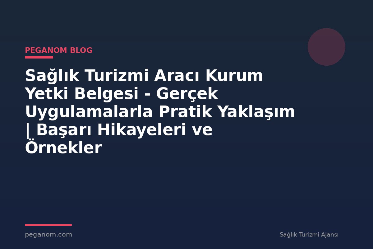 Sağlık Turizmi Aracı Kurum Yetki Belgesi - Gerçek Uygulamalarla Pratik Yaklaşım | Başarı Hikayeleri ve Örnekler