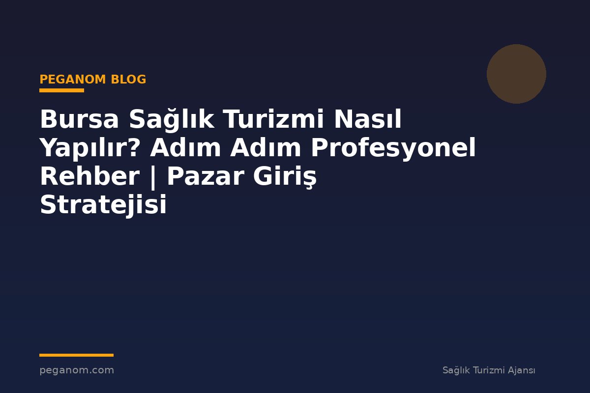 Bursa Sağlık Turizmi Nasıl Yapılır? Adım Adım Profesyonel Rehber | Pazar Giriş Stratejisi