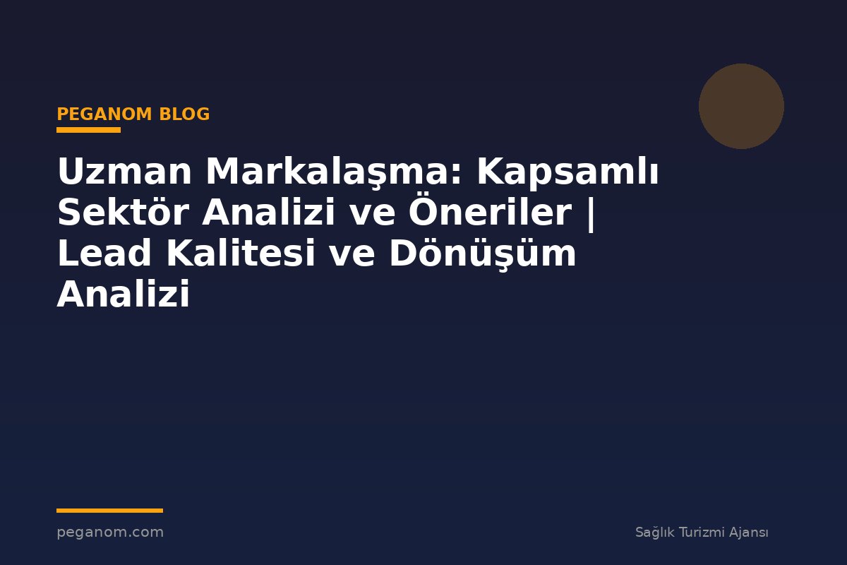 Uzman Markalaşma: Kapsamlı Sektör Analizi ve Öneriler | Lead Kalitesi ve Dönüşüm Analizi