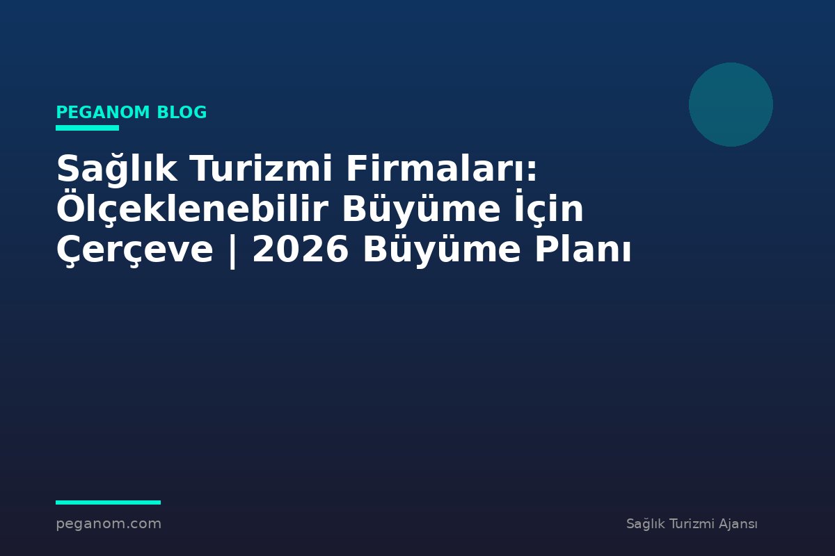 Sağlık Turizmi Firmaları: Ölçeklenebilir Büyüme İçin Çerçeve | 2026 Büyüme Planı