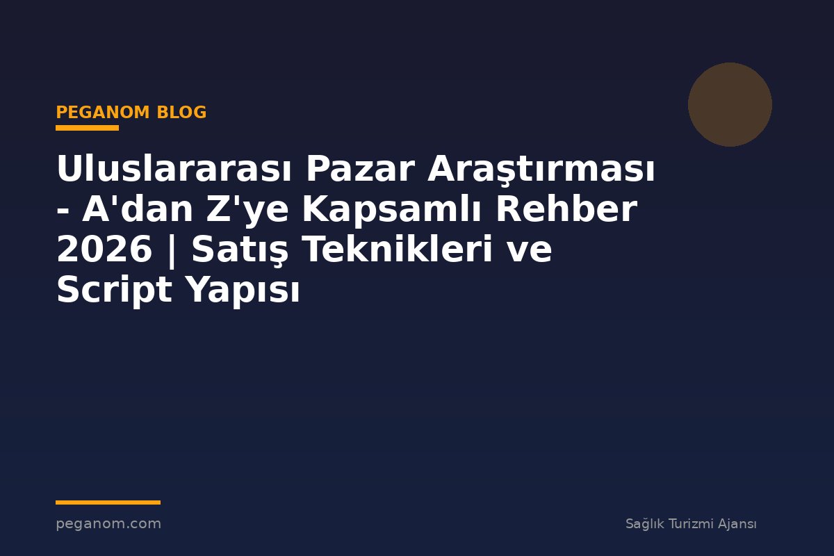 Uluslararası Pazar Araştırması - A'dan Z'ye Kapsamlı Rehber 2026 | Satış Teknikleri ve Script Yapısı