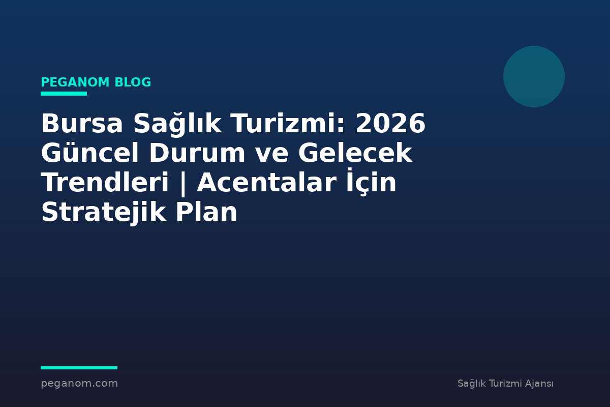 Bursa Sağlık Turizmi: 2026 Güncel Durum ve Gelecek Trendleri | Acentalar İçin Stratejik Plan