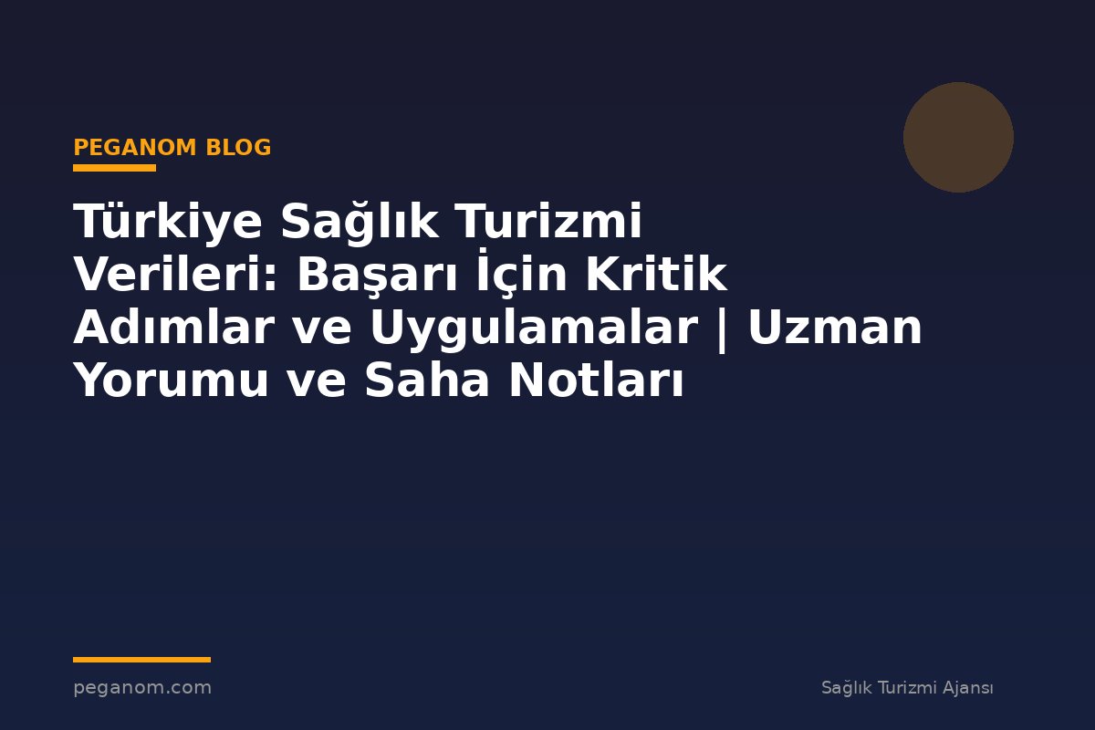 Türkiye Sağlık Turizmi Verileri: Başarı İçin Kritik Adımlar ve Uygulamalar | Uzman Yorumu ve Saha Notları