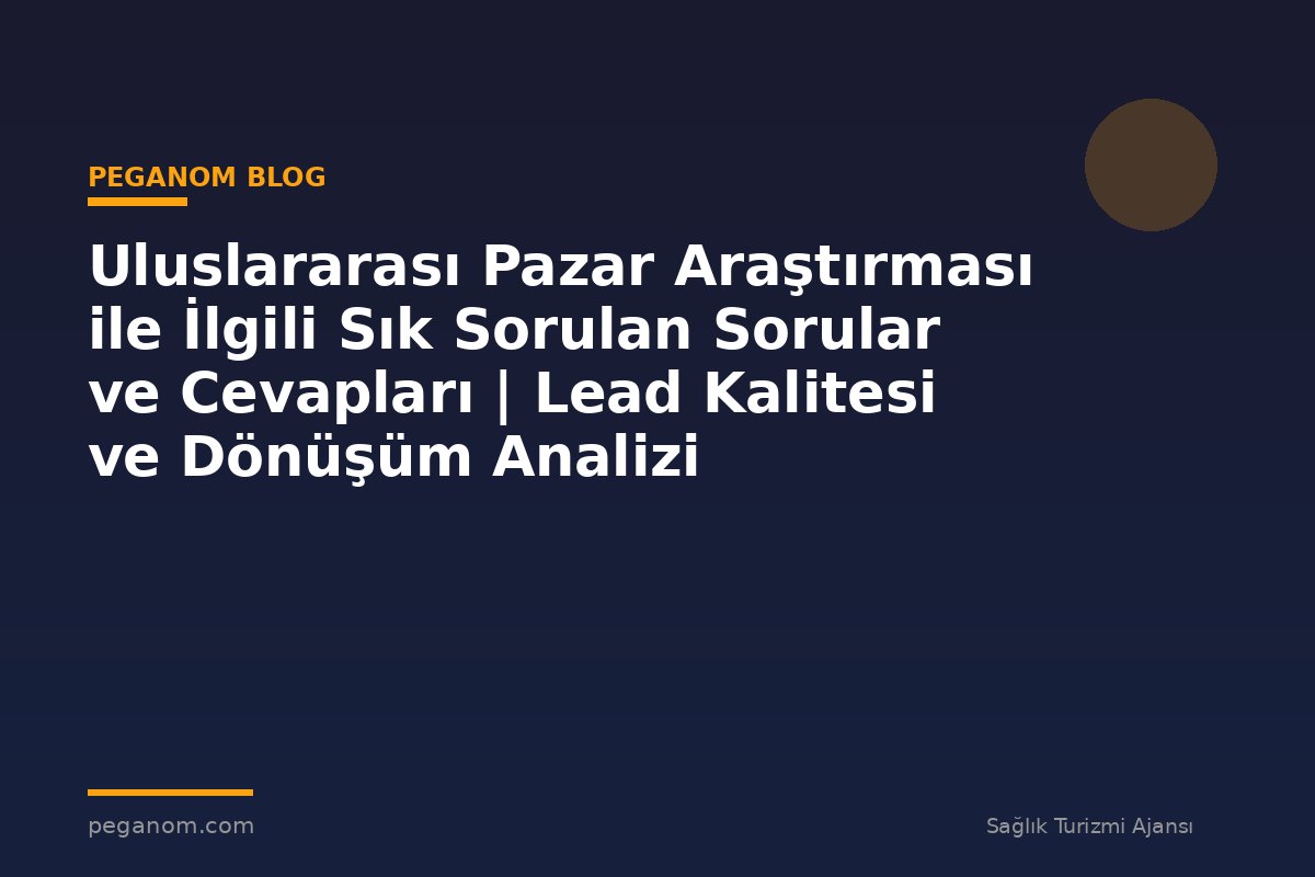 Uluslararası Pazar Araştırması ile İlgili Sık Sorulan Sorular ve Cevapları | Lead Kalitesi ve Dönüşüm Analizi