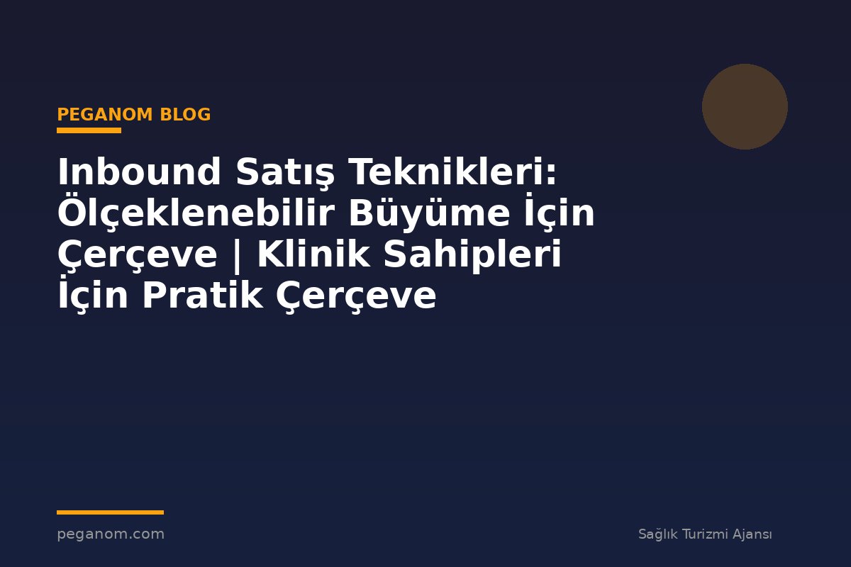 Inbound Satış Teknikleri: Ölçeklenebilir Büyüme İçin Çerçeve | Klinik Sahipleri İçin Pratik Çerçeve