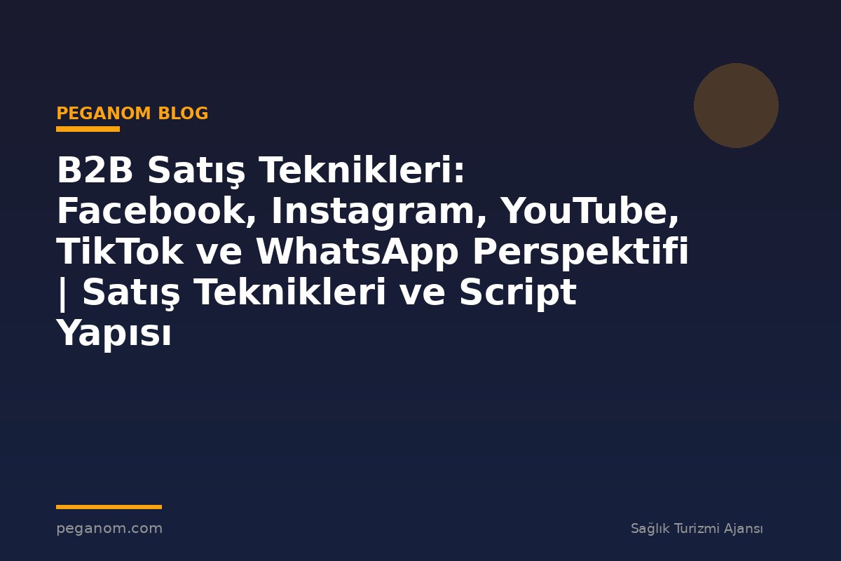B2B Satış Teknikleri: Facebook, Instagram, YouTube, TikTok ve WhatsApp Perspektifi | Satış Teknikleri ve Script Yapısı