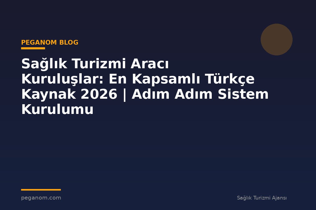 Sağlık Turizmi Aracı Kuruluşlar: En Kapsamlı Türkçe Kaynak 2026 | Adım Adım Sistem Kurulumu