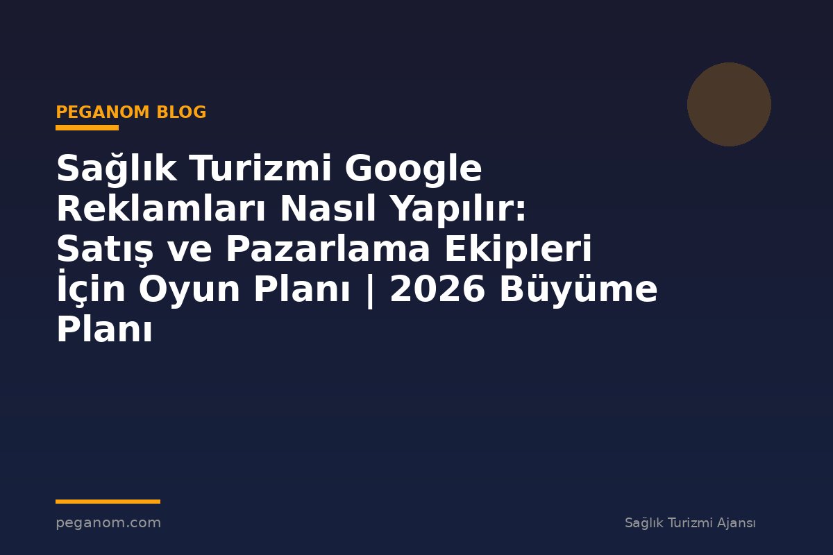 Sağlık Turizmi Google Reklamları Nasıl Yapılır: Satış ve Pazarlama Ekipleri İçin Oyun Planı | 2026 Büyüme Planı