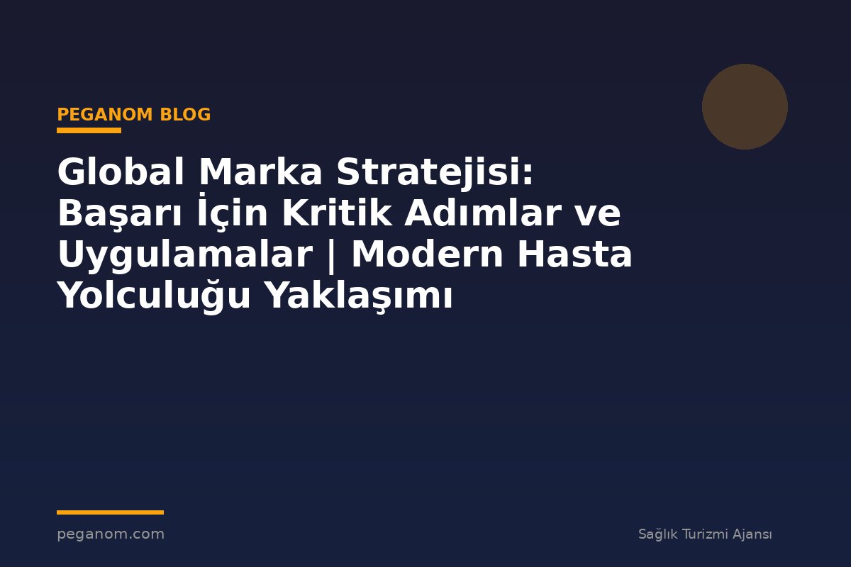Global Marka Stratejisi: Başarı İçin Kritik Adımlar ve Uygulamalar | Modern Hasta Yolculuğu Yaklaşımı