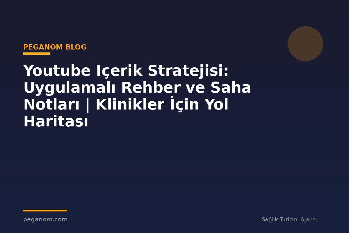Youtube Içerik Stratejisi: Uygulamalı Rehber ve Saha Notları | Klinikler İçin Yol Haritası