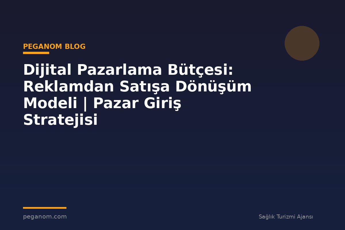 Dijital Pazarlama Bütçesi: Reklamdan Satışa Dönüşüm Modeli | Pazar Giriş Stratejisi