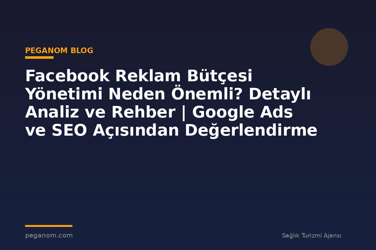 Facebook Reklam Bütçesi Yönetimi Neden Önemli? Detaylı Analiz ve Rehber | Google Ads ve SEO Açısından Değerlendirme