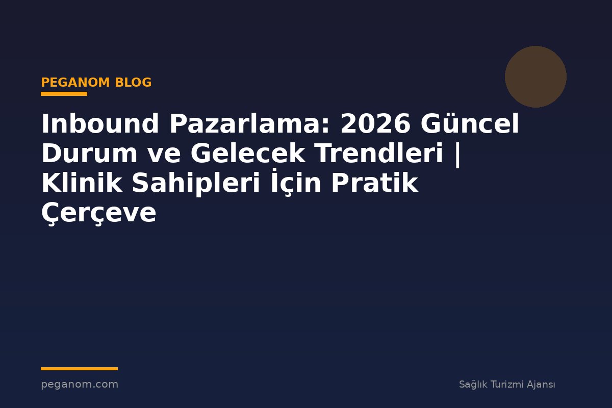 Inbound Pazarlama: 2026 Güncel Durum ve Gelecek Trendleri | Klinik Sahipleri İçin Pratik Çerçeve