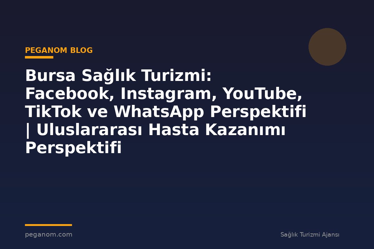 Bursa Sağlık Turizmi: Facebook, Instagram, YouTube, TikTok ve WhatsApp Perspektifi | Uluslararası Hasta Kazanımı Perspektifi