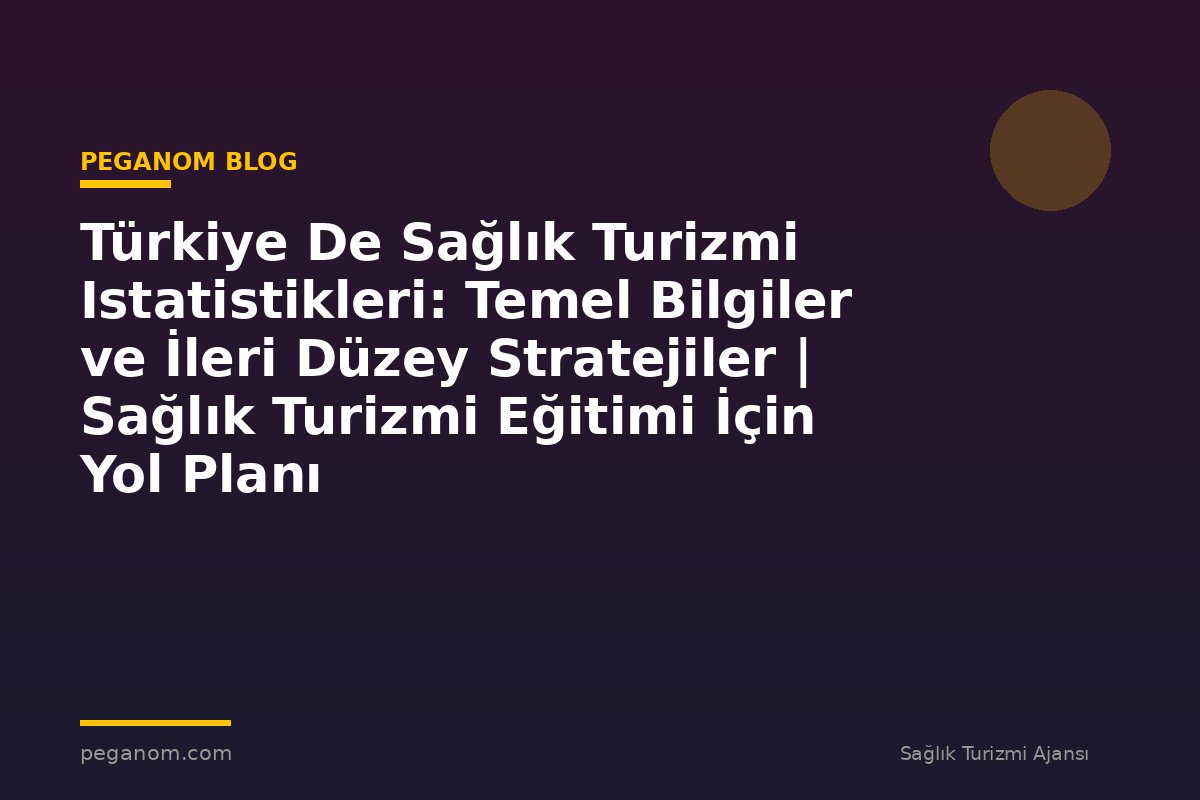 Türkiye De Sağlık Turizmi Istatistikleri: Temel Bilgiler ve İleri Düzey Stratejiler | Sağlık Turizmi Eğitimi İçin Yol Planı