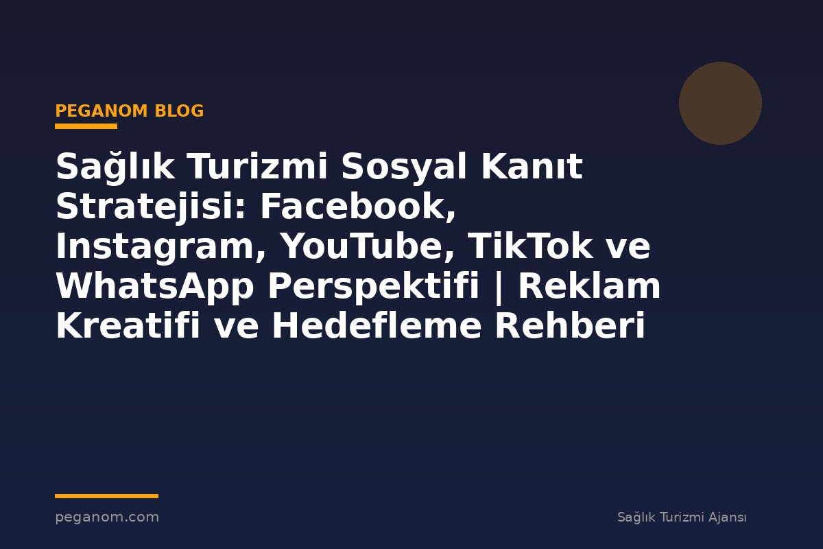 Sağlık Turizmi Sosyal Kanıt Stratejisi: Facebook, Instagram, YouTube, TikTok ve WhatsApp Perspektifi | Reklam Kreatifi ve Hedefleme Rehberi