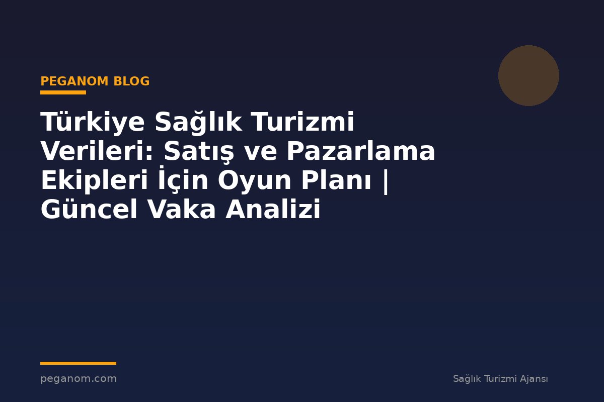 Türkiye Sağlık Turizmi Verileri: Satış ve Pazarlama Ekipleri İçin Oyun Planı | Güncel Vaka Analizi