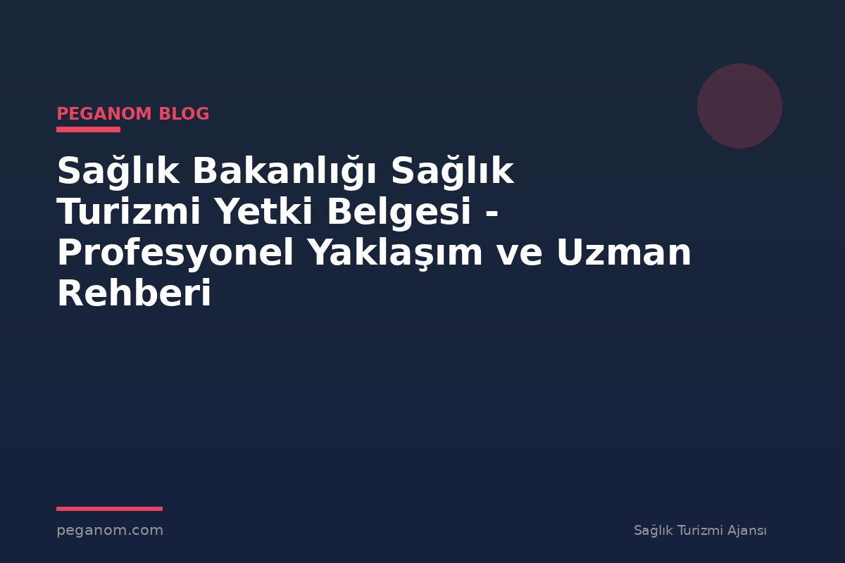 Sağlık Bakanlığı Sağlık Turizmi Yetki Belgesi - Profesyonel Yaklaşım ve Uzman Rehberi