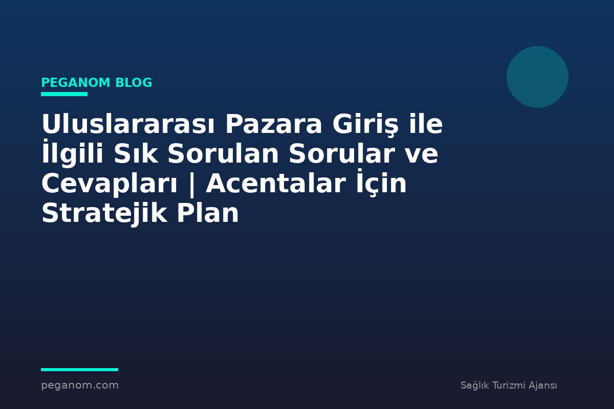 Uluslararası Pazara Giriş ile İlgili Sık Sorulan Sorular ve Cevapları | Acentalar İçin Stratejik Plan
