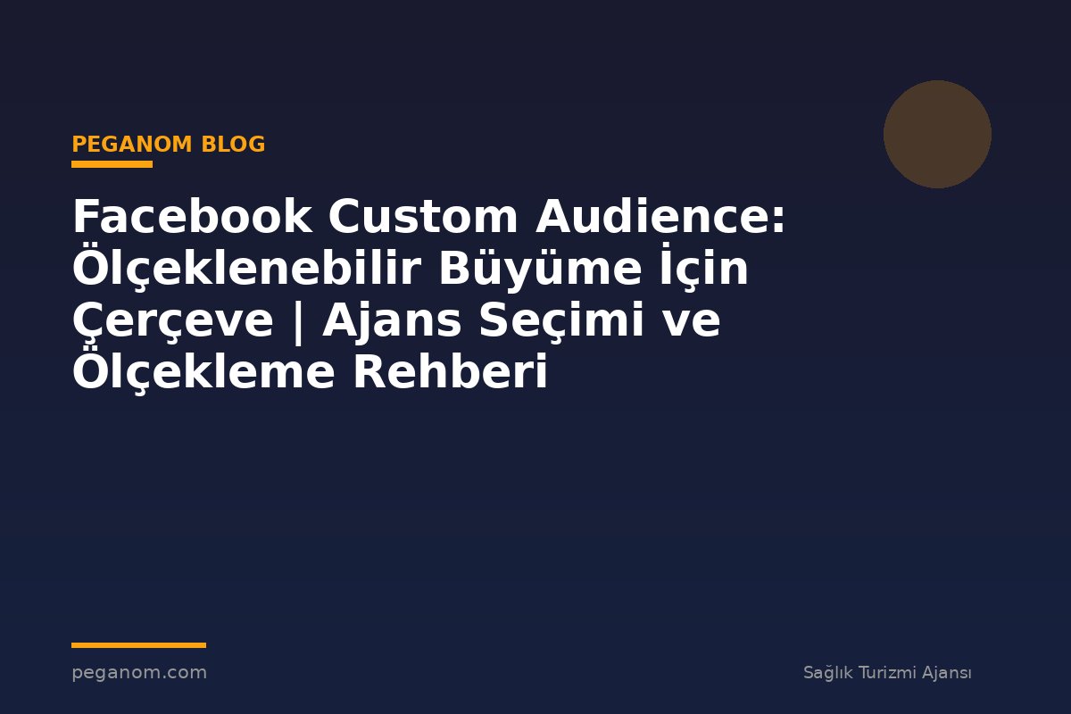Facebook Custom Audience: Ölçeklenebilir Büyüme İçin Çerçeve | Ajans Seçimi ve Ölçekleme Rehberi