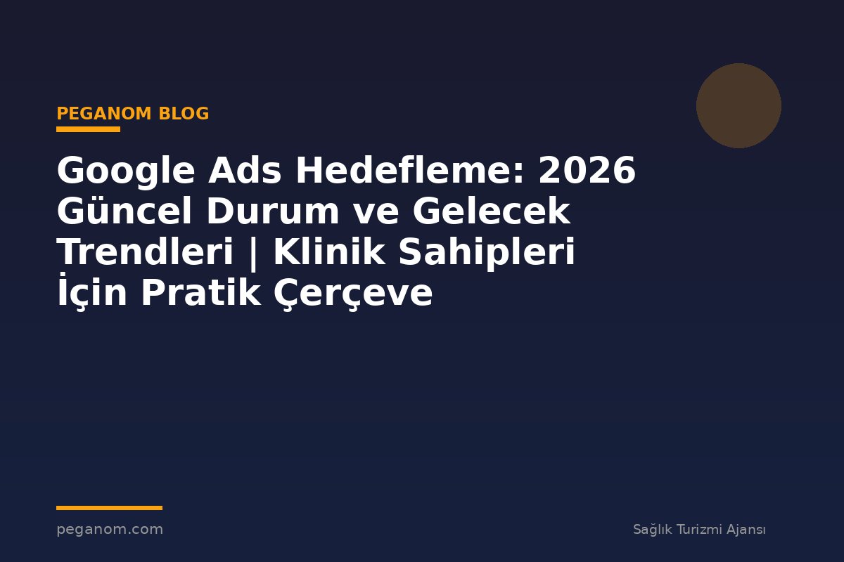Google Ads Hedefleme: 2026 Güncel Durum ve Gelecek Trendleri | Klinik Sahipleri İçin Pratik Çerçeve