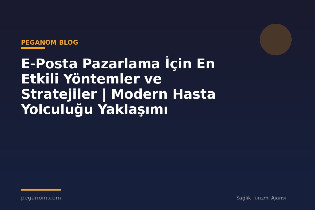 E-Posta Pazarlama İçin En Etkili Yöntemler ve Stratejiler | Modern Hasta Yolculuğu Yaklaşımı