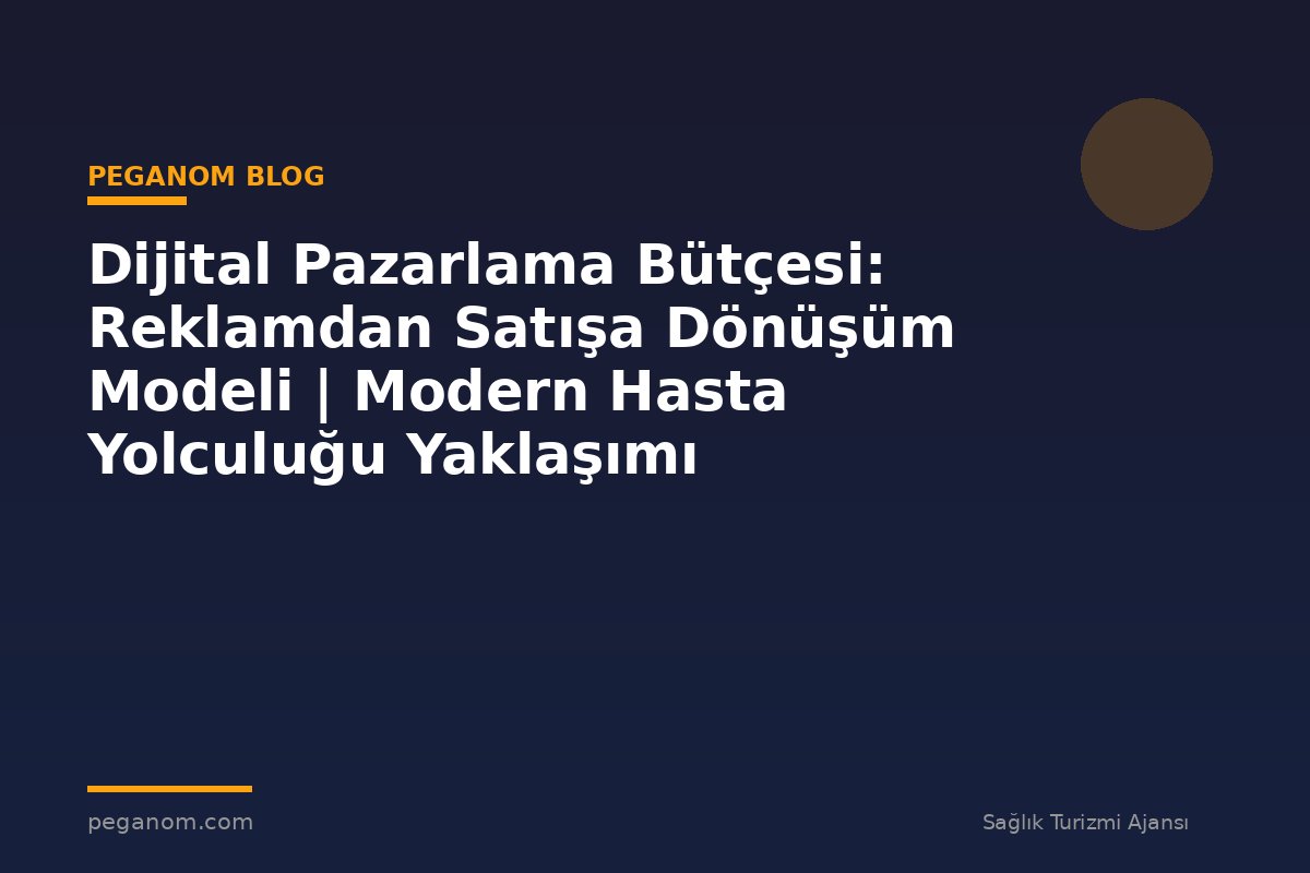 Dijital Pazarlama Bütçesi: Reklamdan Satışa Dönüşüm Modeli | Modern Hasta Yolculuğu Yaklaşımı