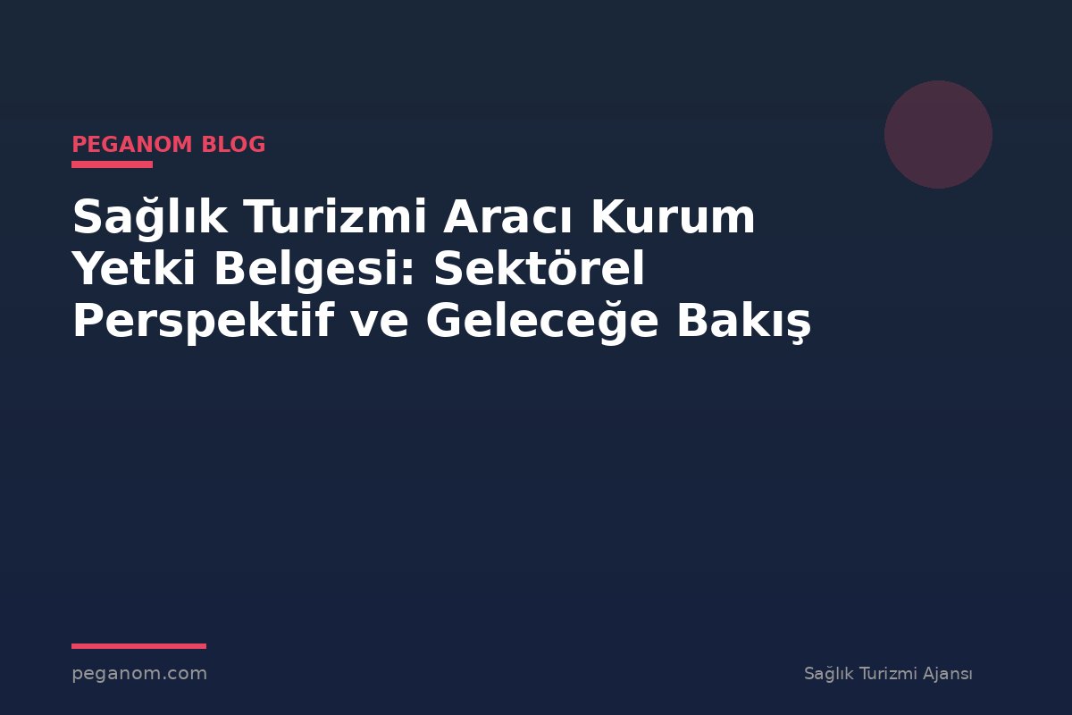 Sağlık Turizmi Aracı Kurum Yetki Belgesi: Sektörel Perspektif ve Geleceğe Bakış