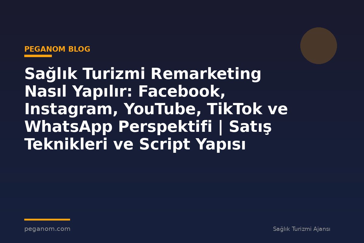 Sağlık Turizmi Remarketing Nasıl Yapılır: Facebook, Instagram, YouTube, TikTok ve WhatsApp Perspektifi | Satış Teknikleri ve Script Yapısı