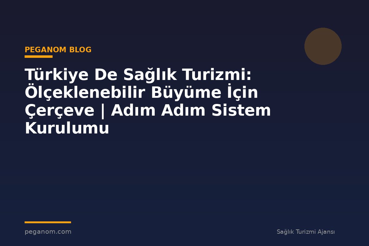 Türkiye De Sağlık Turizmi: Ölçeklenebilir Büyüme İçin Çerçeve | Adım Adım Sistem Kurulumu
