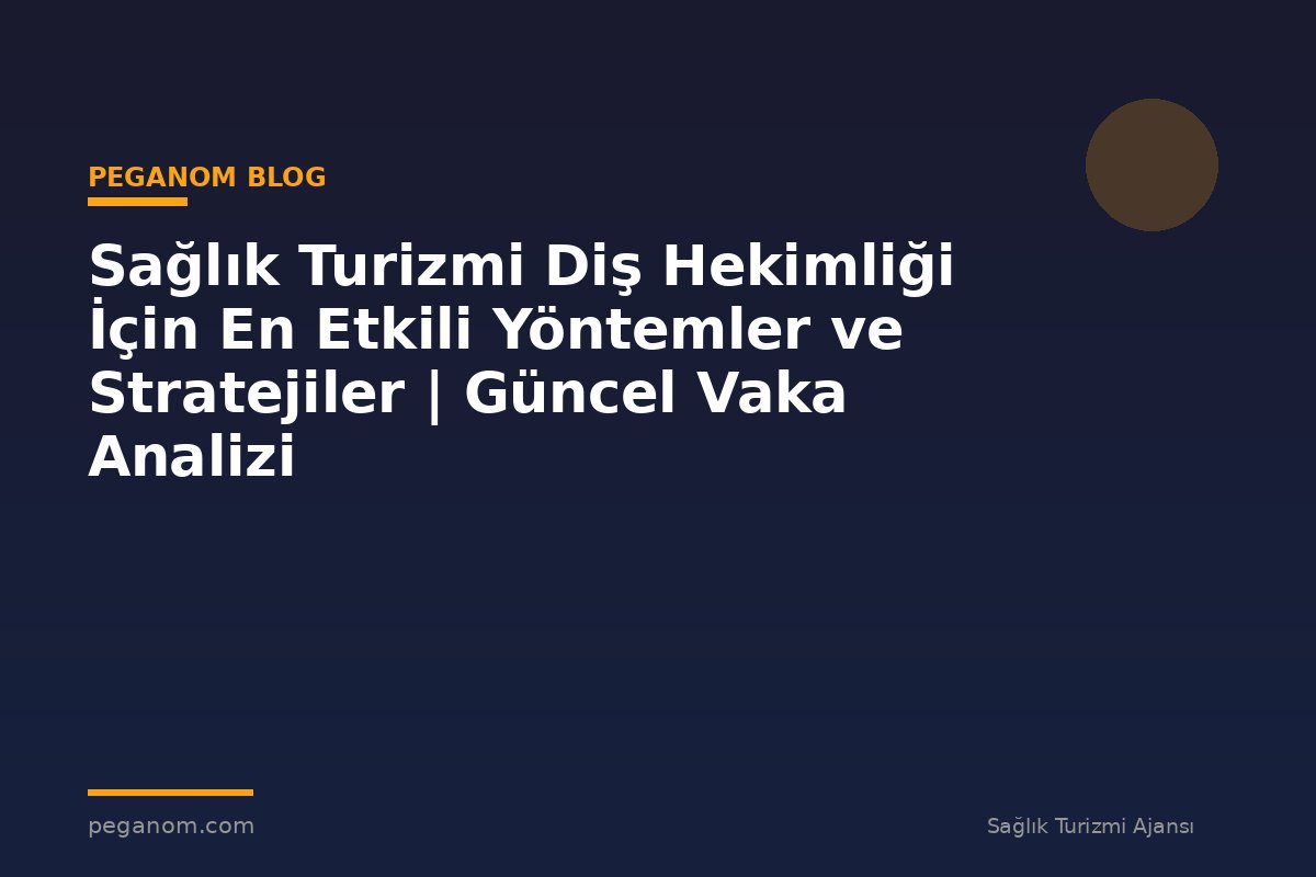 Sağlık Turizmi Diş Hekimliği İçin En Etkili Yöntemler ve Stratejiler | Güncel Vaka Analizi
