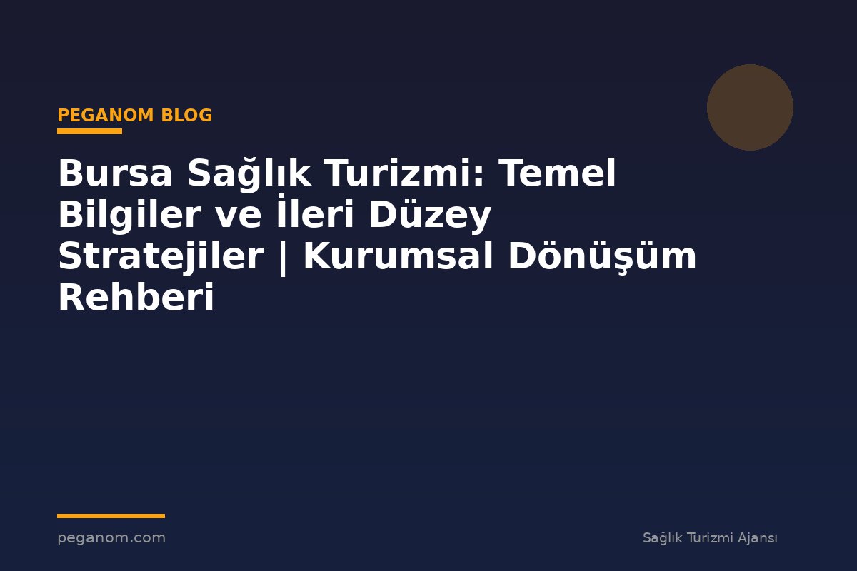 Bursa Sağlık Turizmi: Temel Bilgiler ve İleri Düzey Stratejiler | Kurumsal Dönüşüm Rehberi