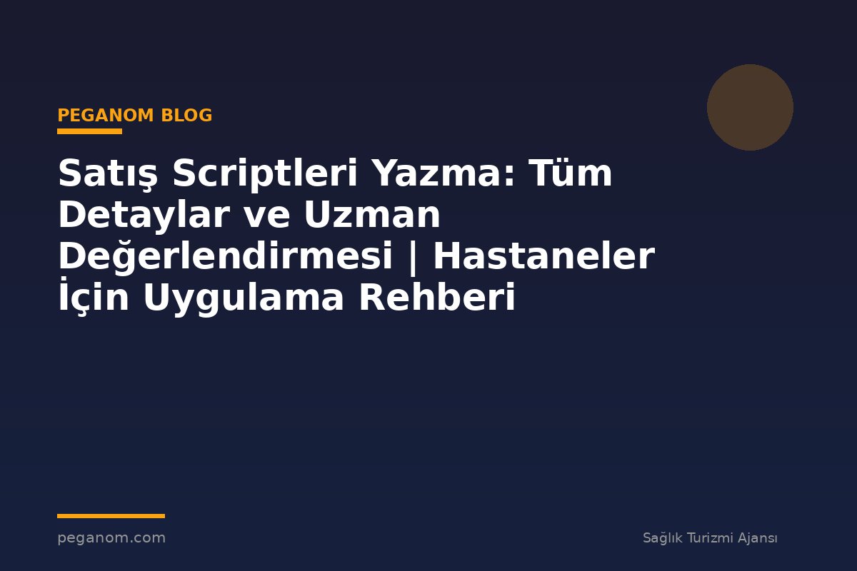 Satış Scriptleri Yazma: Tüm Detaylar ve Uzman Değerlendirmesi | Hastaneler İçin Uygulama Rehberi