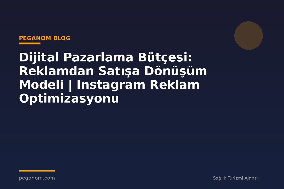 Dijital Pazarlama Bütçesi: Reklamdan Satışa Dönüşüm Modeli | Instagram Reklam Optimizasyonu