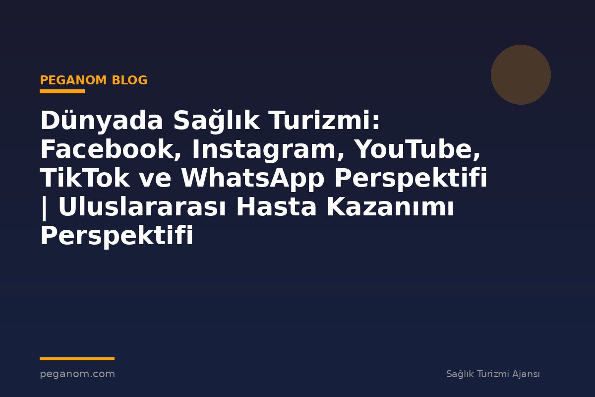 Dünyada Sağlık Turizmi: Facebook, Instagram, YouTube, TikTok ve WhatsApp Perspektifi | Uluslararası Hasta Kazanımı Perspektifi