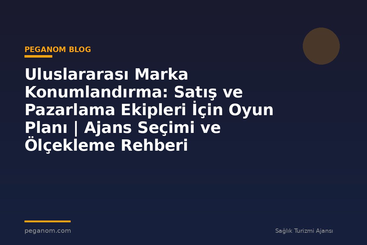 Uluslararası Marka Konumlandırma: Satış ve Pazarlama Ekipleri İçin Oyun Planı | Ajans Seçimi ve Ölçekleme Rehberi