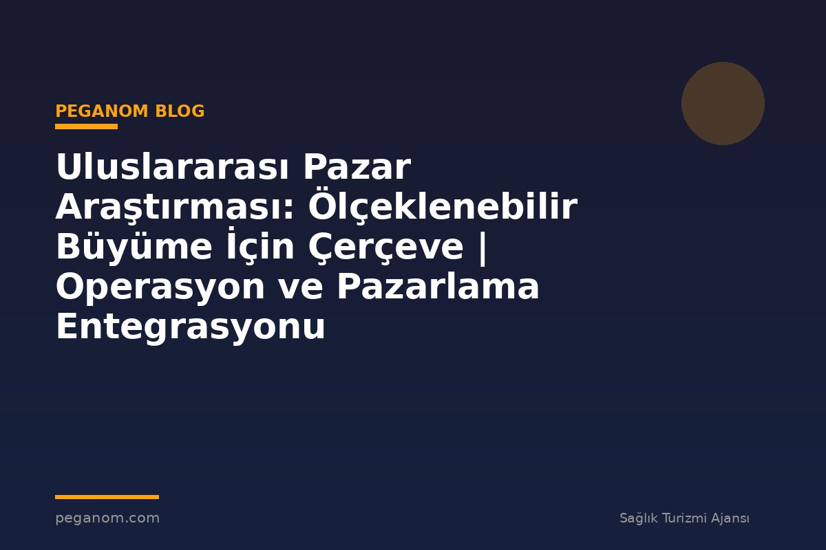 Uluslararası Pazar Araştırması: Ölçeklenebilir Büyüme İçin Çerçeve | Operasyon ve Pazarlama Entegrasyonu
