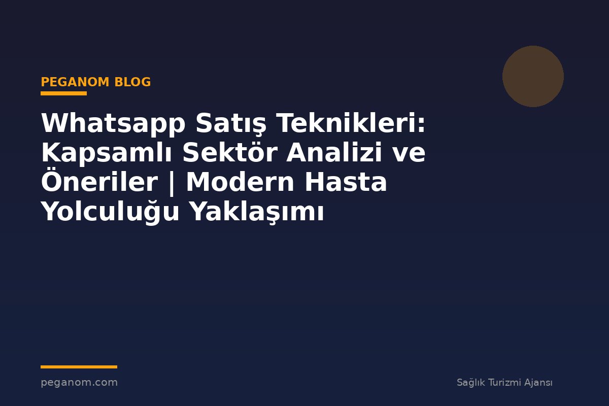 Whatsapp Satış Teknikleri: Kapsamlı Sektör Analizi ve Öneriler | Modern Hasta Yolculuğu Yaklaşımı