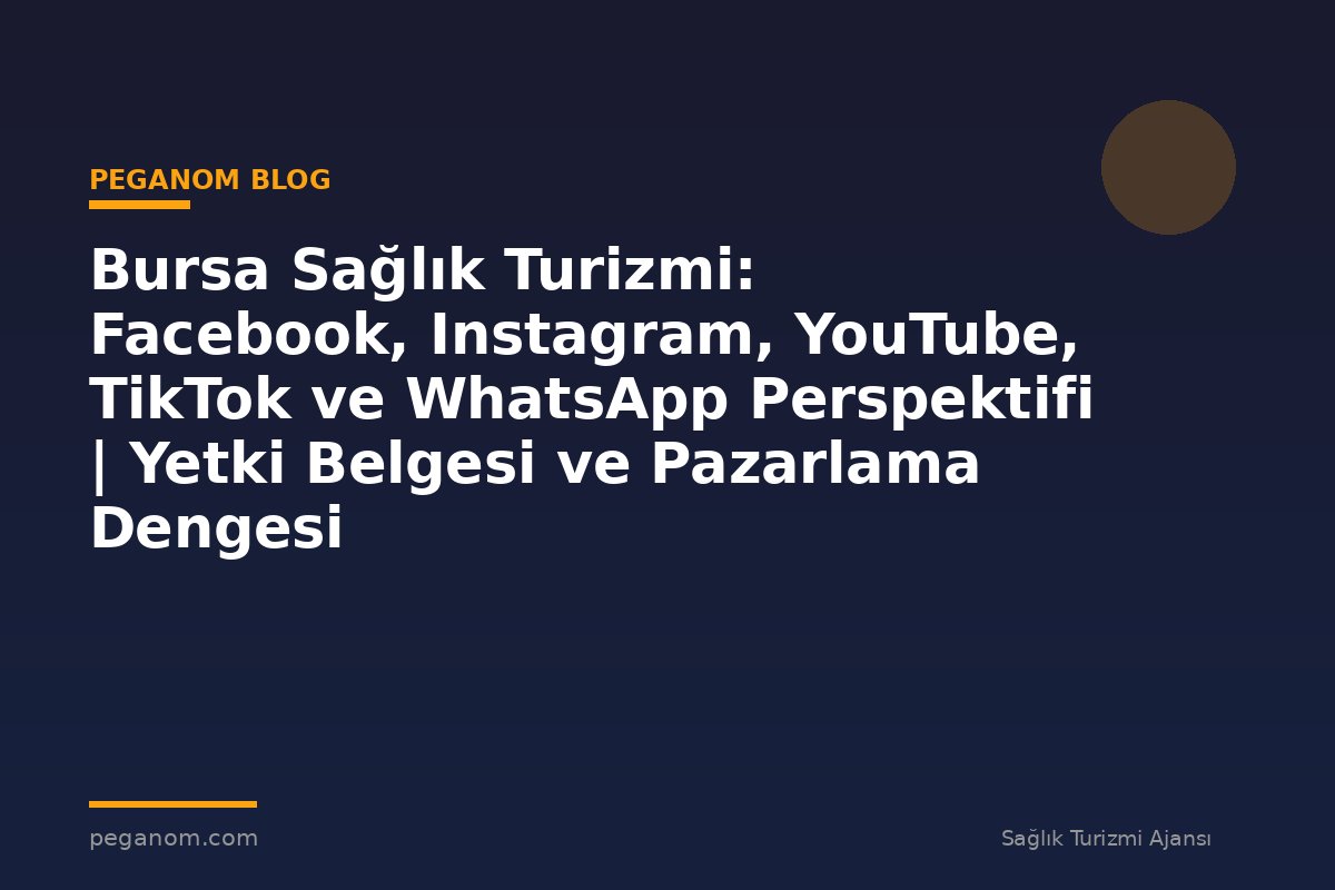 Bursa Sağlık Turizmi: Facebook, Instagram, YouTube, TikTok ve WhatsApp Perspektifi | Yetki Belgesi ve Pazarlama Dengesi