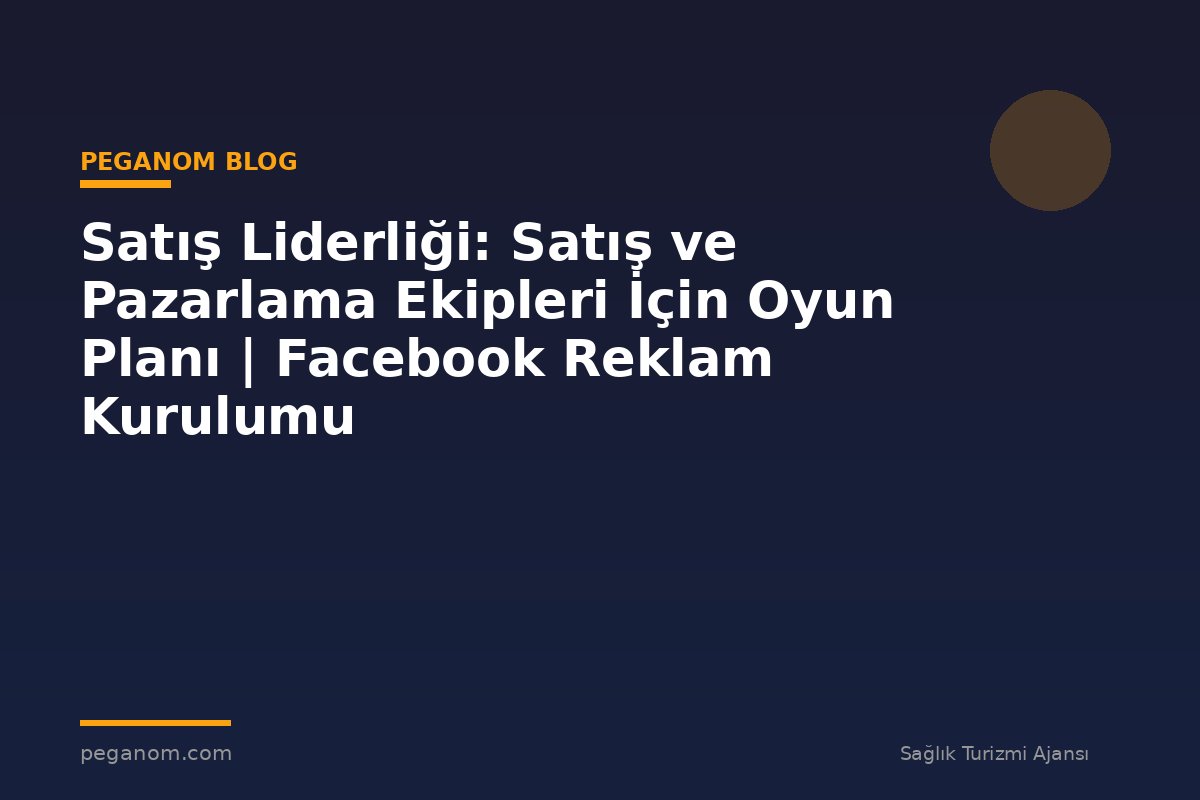 Satış Liderliği: Satış ve Pazarlama Ekipleri İçin Oyun Planı | Facebook Reklam Kurulumu