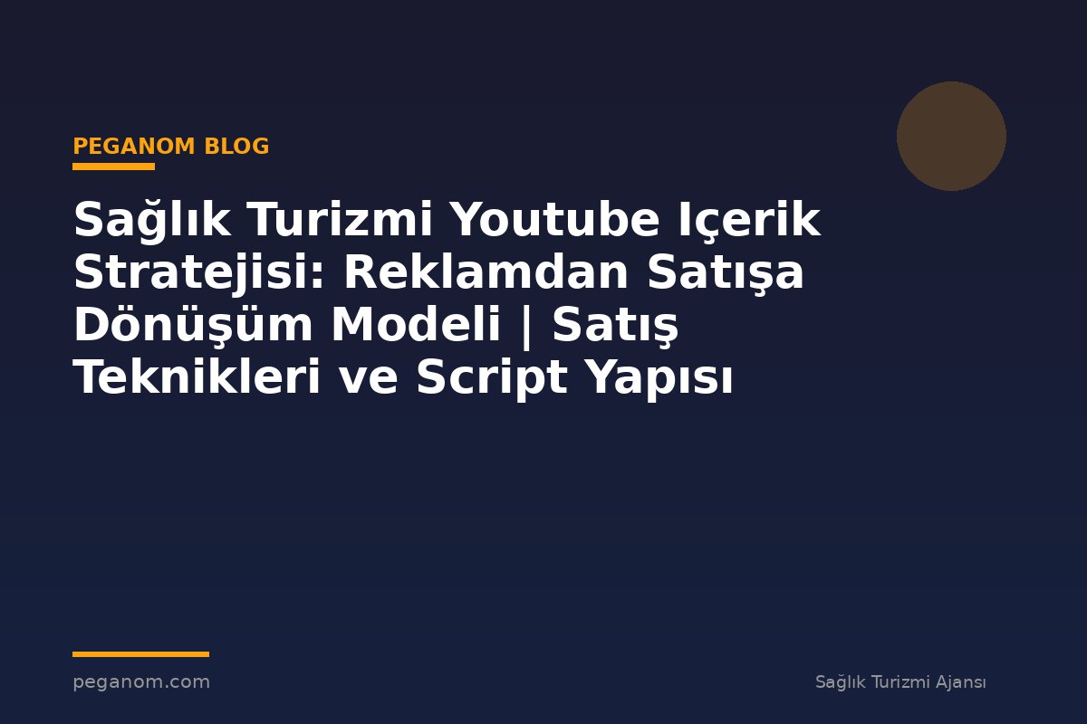 Sağlık Turizmi Youtube Içerik Stratejisi: Reklamdan Satışa Dönüşüm Modeli | Satış Teknikleri ve Script Yapısı