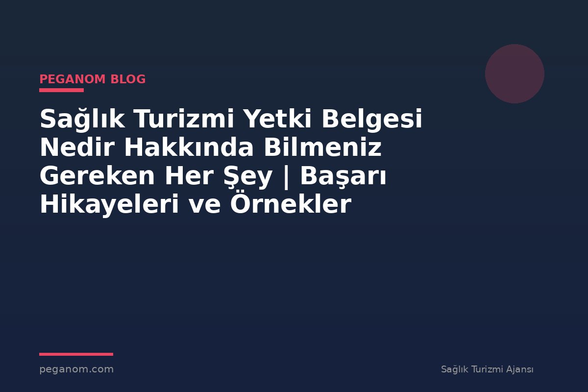 Sağlık Turizmi Yetki Belgesi Nedir Hakkında Bilmeniz Gereken Her Şey | Başarı Hikayeleri ve Örnekler