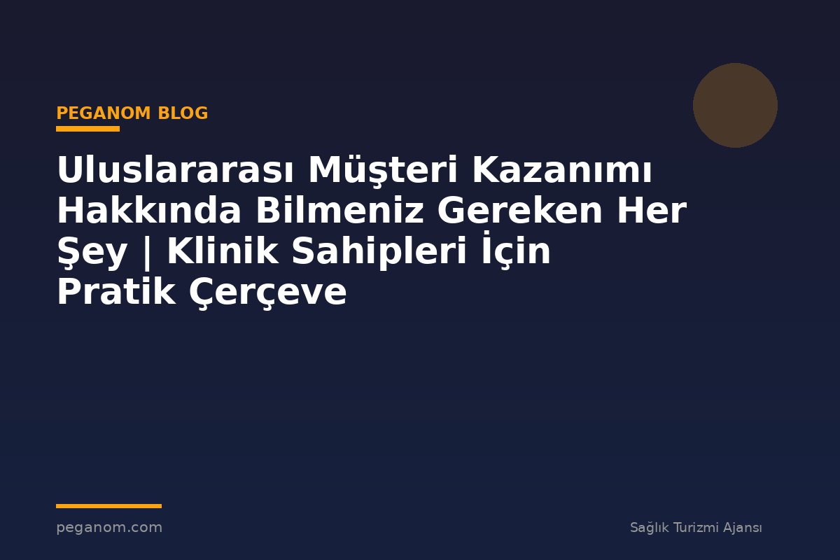 Uluslararası Müşteri Kazanımı Hakkında Bilmeniz Gereken Her Şey | Klinik Sahipleri İçin Pratik Çerçeve