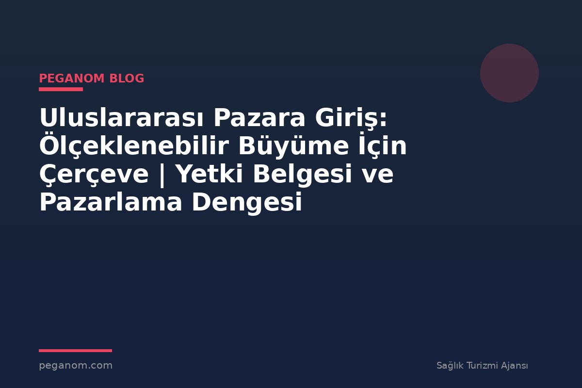 Uluslararası Pazara Giriş: Ölçeklenebilir Büyüme İçin Çerçeve | Yetki Belgesi ve Pazarlama Dengesi