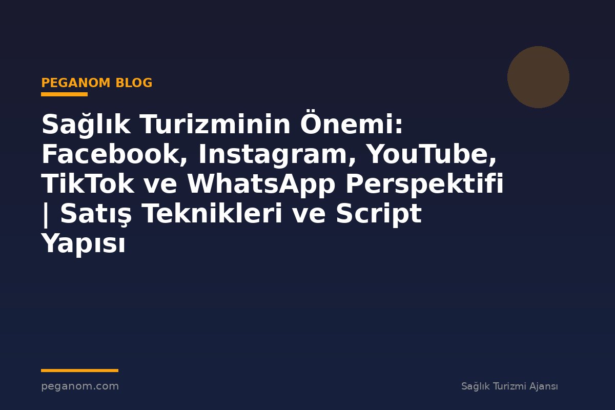 Sağlık Turizminin Önemi: Facebook, Instagram, YouTube, TikTok ve WhatsApp Perspektifi | Satış Teknikleri ve Script Yapısı