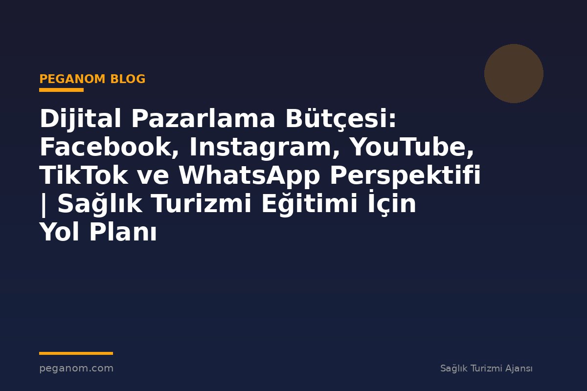 Dijital Pazarlama Bütçesi: Facebook, Instagram, YouTube, TikTok ve WhatsApp Perspektifi | Sağlık Turizmi Eğitimi İçin Yol Planı