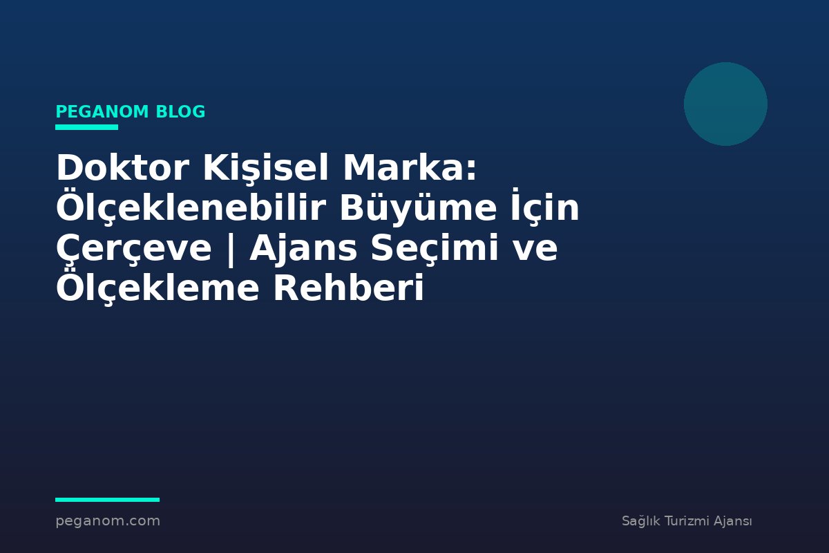Doktor Kişisel Marka: Ölçeklenebilir Büyüme İçin Çerçeve | Ajans Seçimi ve Ölçekleme Rehberi