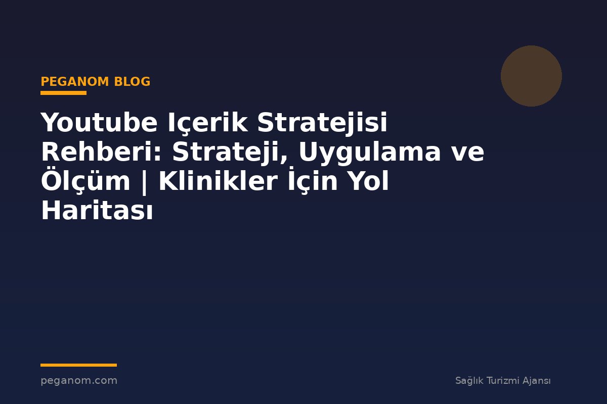 Youtube Içerik Stratejisi Rehberi: Strateji, Uygulama ve Ölçüm | Klinikler İçin Yol Haritası
